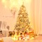 Costway 6Ft Hinged Unlit Artificial Silver Tinsel Christmas Tree Holiday w/Metal Stand